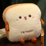 Plush Bread Pillow Cute Simulation Food Toast Soft Doll Warm Hand Pillow Cushion Home Decoration Kids Toys Birthday Gift