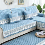 Quilted thicken sofa seat cover sofa cushion towel lace embroidery couch sofa slipcover living room furniture protector