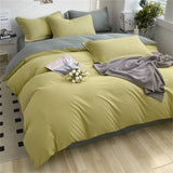 heart four-piece Brushed Washed Cotton Green Bed Set Flat Sheet Pillowcase Quilt Cover Bed Linen Flower Duvet Covers