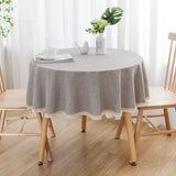 Large Round Tablecloth Waterproof And Oil-Proof Solid Color Cotton And Linen Tablecloth