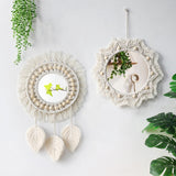 Wall Mirror Macrame Decorative Mirrors Boho Home Decor Wall Hanging Mirror for Living Room Decoration Bedroom Baby Nursery Gift