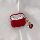 fundas For AirPods Pro Case Korean flower Cute Peach Pendant keyring headphone case Air pod Pro silicone Earphone Cover airpod3