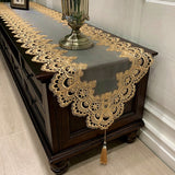 Oval Table Runner embroidered Tea Table Europe TV Cabinet Tablecloth Lace Pendant tassel Dresser Table flag Shoe Dust Cover