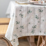 Korean Style Small Daisy Cotton Floral Tablecloth,Tea Table Decoration,Rectangle Table Cover For Kitchen Wedding Dining Room