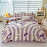 Quilt Cover Set With Bed Linens Single/Queen/King Size colcha de cama casal Solid Color Comforter Bedding Set For Double Bed