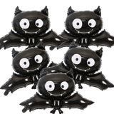 5PCS Halloween Foil Balloons Bat Mylar Balloons Cute Black Bat Balloon Halloween Party Props Home Decoration Supplies Kids Gifts