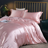 blending Mulberry Silk Bedding Set Silky High-end Queen Size Duvet Cover Set with Fitted Sheet Luxury Bedding Sets King Bed Sets