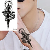 Waterproof Temporary Tattoo Stickers Butterfly Snake Rose Flower Gun Dark Flash Small Women Body Art Wrist Neck Fake Tattoos Men