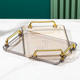 Acrylic Decorative Tray Rectangle Serving Tray with Handles Household Tea Tray Tea Board Desset Breadbasket  Food Storage Tray