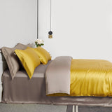 Natural Silk Bedding Set Luxury Quilt Cover Set Soft Duvet Cover Flat Sheet Pillowcases Queen King Size Duvet Cover Set