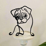 Dog Art Sculpture Metal Dog Room Decor Abstract Minimalist Art Iron Figurines Office Desktop Accessories For Home Decorations