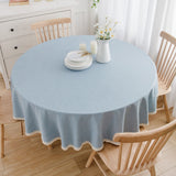 Large Round Tablecloth Waterproof And Oil-Proof Solid Color Cotton And Linen Tablecloth