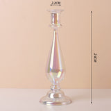 Luxury Iridescent Candle Holders Decor for Table Nordic Rainbow Vase Flower Home Decoration Glass Candlestick Wedding Centerpiec