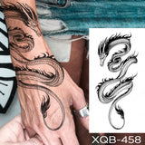 Waterproof Temporary Tattoo Sticker Black Dragon Snake Totem Peony Rose Flower Flash Tatto Women Men Arm Body Art Fake Tattoos