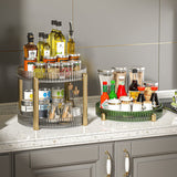 360° Rotating Tray Decorative Tray Organizer Cosmetic Storage Box Kitchen Accessories Snack Seasoning Desktop Multi-layer Shelf