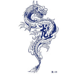 Waterproof Temporary Tattoo Sticker Red Dragon Pattern Men's and Women's Arm Body Art Fake Tattoo