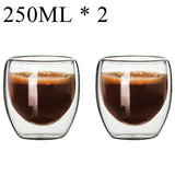 2-18PCS Double Wall High Borosilicate Glass Mug Heat Resistant Tea Milk Juice Coffee Water Cup Bar Drinkware Gift Creativity Set