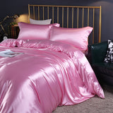 blending Mulberry Silk Bedding Set Silky High-end Queen Size Duvet Cover Set with Fitted Sheet Luxury Bedding Sets King Bed Sets
