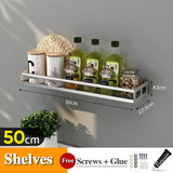 Spice Rack Wall Mount Kitchen Spice Organizer Storage Shelf Punch-Free Shelves Holder for Kitchen Wall Bathroom Household Items