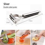 Three Piece Set Multi-Function Stainless Steel Potato Cucumber Carrot Grater Julienne Vegetables Fruit Peeler Two-In-One Slicer