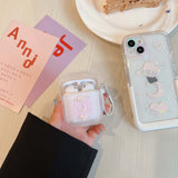 Cartoon pink moon love crystal shockproof silicone soft wireless bluetooth earphone case for airpods pro 2 2nd 1 3 cute cover