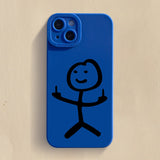 Cartoon Matchman Phone Case For iPhone 11 12 13 14 Pro Max Mini XR XS X 7 8 Plus SE Shockproof Matte Soft TPU Silicone Cover