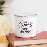 Print Mugs Creative Coffee Cups Drinks Water Milk Cup Enamel Mug School Home Handle Drinkware Gifts