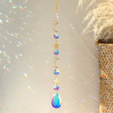 Crystal Sun and Moon Crystals Prism Rainbow Sun Catcher Garden Decoration Hanging Sundrop Window Patio Ornament