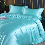 blending Mulberry Silk Bedding Set Silky High-end Queen Size Duvet Cover Set with Fitted Sheet Luxury Bedding Sets King Bed Sets