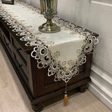 Oval Table Runner embroidered Tea Table Europe TV Cabinet Tablecloth Lace Pendant tassel Dresser Table flag Shoe Dust Cover