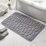 Cobblestone Embossed Absorbent Bath Mat Thicken Non-slip Mat Damp-proof Soft Foot Pad Shower Room Doormat  Memory Foam Pad