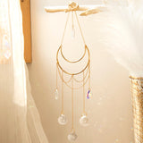 Moon Suncatchers Crystal Pendant Suncatcher Moon Wind Chime  Crystal Ball Hanging Sun Catchers Window Garden Ornament Home Decor