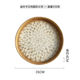 Handwoven Rattan Tray Bread Woven Storage Baskets Fruit Cake Snacks Round Picnic Basket Dinner Serving Trays Kitchen Supplies