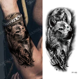 New Waterproof Temporary Tattoo Sticker Lion King Tiger Wolf Forest Mechanical Wild Boat Men Body Art Arm Fake Tatoo Women