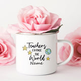 Personalized Custom Name Enamel Mug Creative Retro Coffee Water Cups Drink Dessert Milk Cup Mugs Handle Drinkware Teacher Gifts