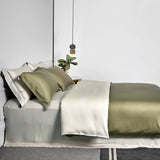 Natural Silk Bedding Set Luxury Quilt Cover Set Soft Duvet Cover Flat Sheet Pillowcases Queen King Size Duvet Cover Set