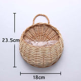 Hand Made Wicker Rattan Flower Planter Wall Hanging Wicker Rattam Basket Garden Vine Pot Plants Holder Garden Pots