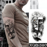 Waterproof Temporary Tattoo Sticker Lion Family Flash Tatto Tiger Wolf Moon Crown Flower Body Art Arm Fake Tatoo Men Women
