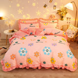 Duvet Cover kawaii Bedding Set Twin Size Flower Quilt Cover 150x200 High Quality Skin Friendly Fabric Bedding Cover