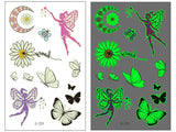 Fairy Butterfly Wings Shiny Tattoo Sticker Waterproof Eyes Face Hand Body Art Fake Tattoos Women Makeup Dance Music Festival
