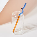 Glass Straws Twist Reusable Straws Heat Resistant Glass Straw Drinking Milk Tea Long Stem Glass Staw