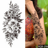 1pc Flower Daffodil Bouquet Women Geisha Waterproof Temporary Tattoos Stickers Body Back Art Sexy Colorful Washable Holiness