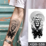 Waterproof Temporary Tattoo Sticker Lion Family Flash Tatto Tiger Wolf Moon Crown Flower Body Art Arm Fake Tatoo Men Women