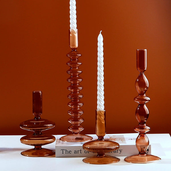 Romantic Glass Candle holder candlelight dinner Nordic Candlestick Wed