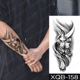 Waterproof Temporary Tattoo Sticker Lion Family Flash Tatto Tiger Wolf Moon Crown Flower Body Art Arm Fake Tatoo Men Women