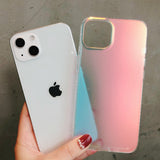 Luxury Matte Transparent Phone Case For iPhone 11 12 13 14 Pro Max XS X XR 7 8 Plus SE  Mini Laser Bumper Back Cover