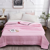 Summer Air Condition Quilt Thin Stripe Lightweight Comforter  Full Queen Breathable Sofa Office Bed Travel Quilts Throw Blanket