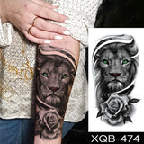 Waterproof Temporary Tattoo Sticker Lion Family Flash Tatto Tiger Wolf Moon Crown Flower Body Art Arm Fake Tatoo Men Women