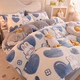 Winter Duvet Cover Thick Fleece Warm Flannel Coral Double Sided Velvet Bedding Single Double Queen King Size Quilt Cover