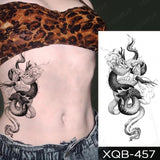 Waterproof Temporary Tattoo Sticker Black Dragon Snake Totem Peony Rose Flower Flash Tatto Women Men Arm Body Art Fake Tattoos